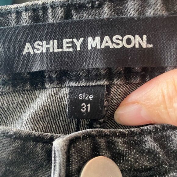 Ashley Mason black frayed ankle relaxed fit jeans 31 - Picture 5 of 7